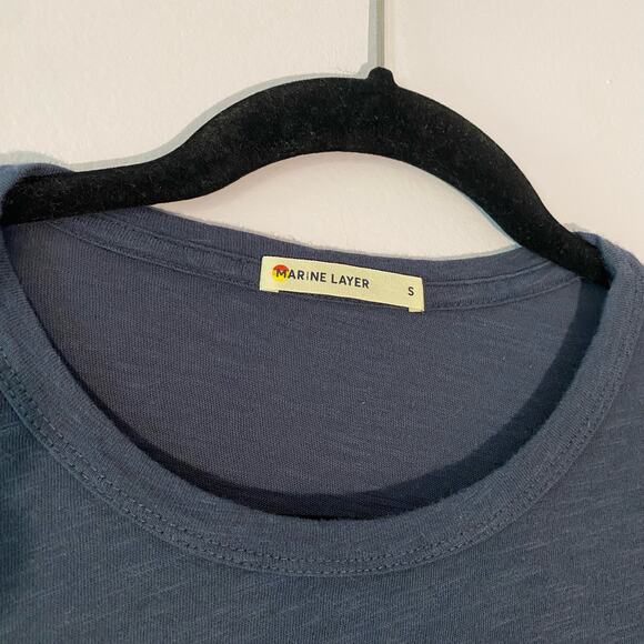 Marine Layer Men's size Small Navy Blue Short Sleeve T-Shirt Lightweight - Picture 2 of 8